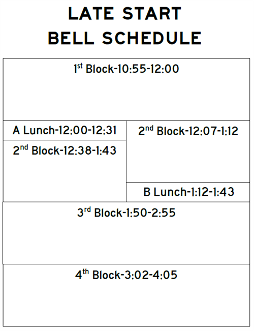 RBHS Late Start Bell Schedule Image